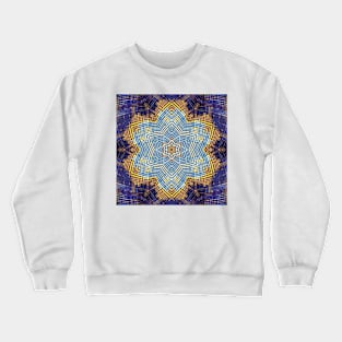 Weave Mandala Blue and Yellow Crewneck Sweatshirt